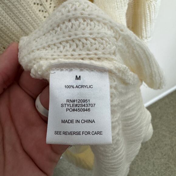 Pink Rose Long Cable Knit Belted Cardigan Sweater US Women's M - Picture 5 of 6